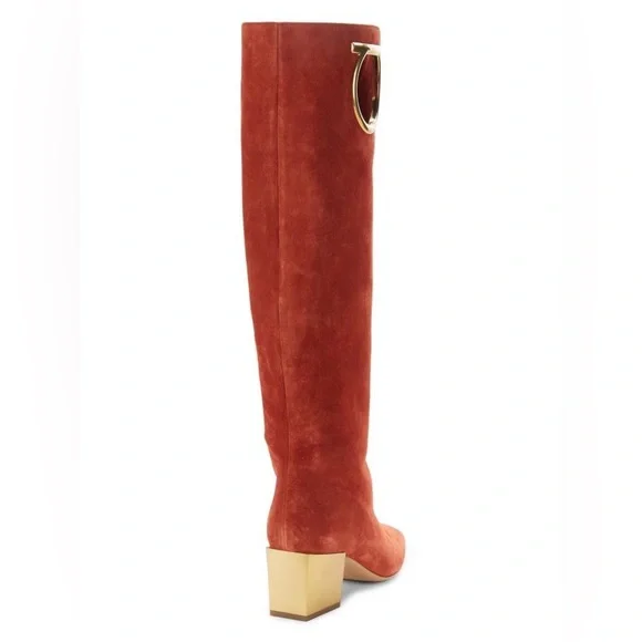 New with box SALVATORE FERRAGAMO Suede Knee High Boots - Picture 6 of 11